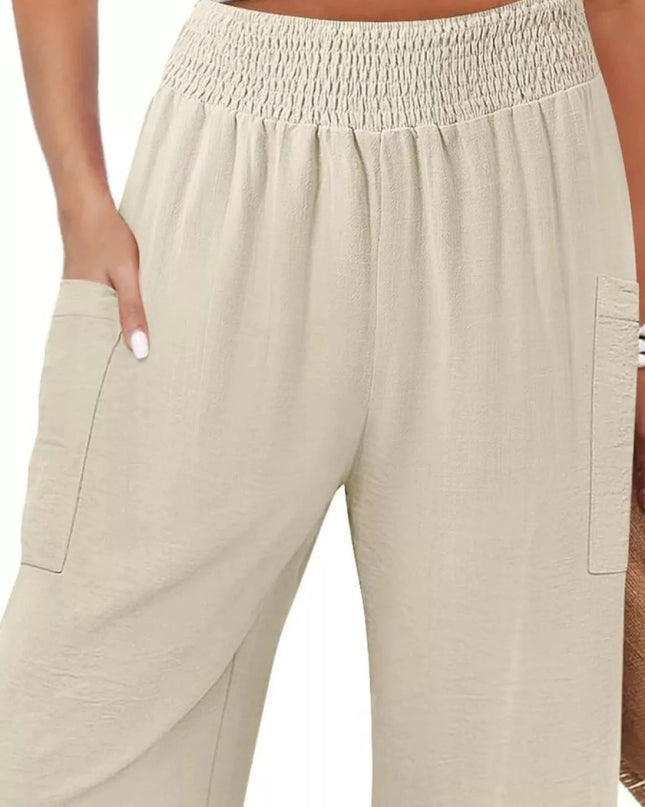 Elastic Waist Pants - Trendsi