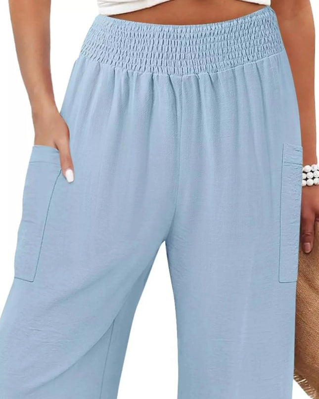 Elastic Waist Pants - Trendsi