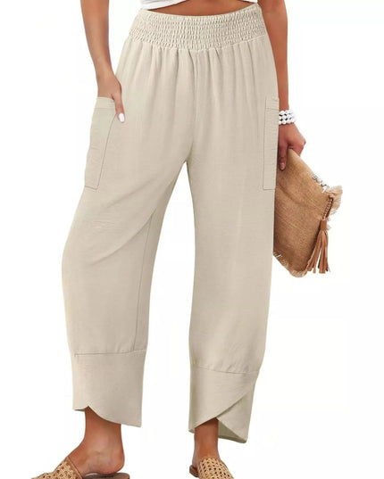 Elastic Waist Pants - Trendsi