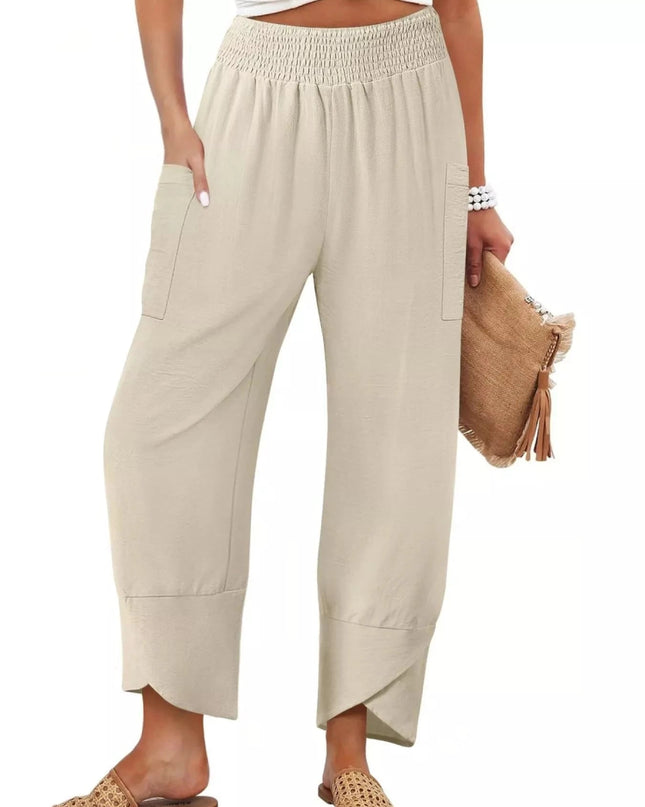 Elastic Waist Pants - Trendsi