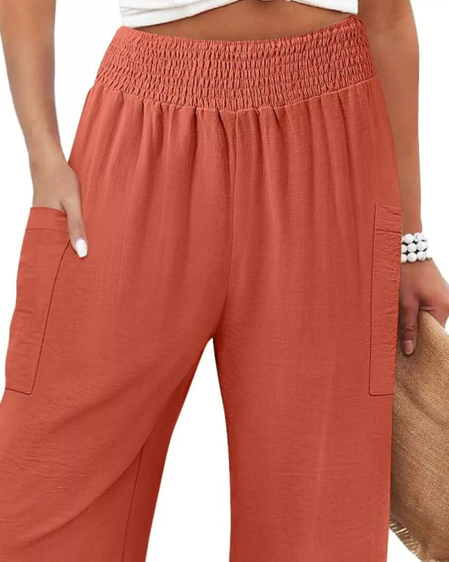 Elastic Waist Pants - Trendsi