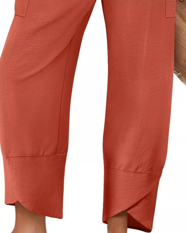 Elastic Waist Pants - Trendsi