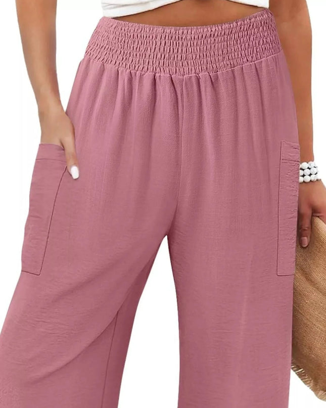 Elastic Waist Pants - Trendsi