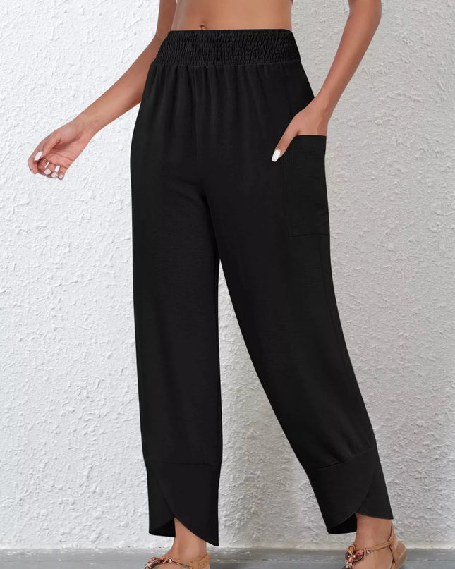 Elastic Waist Pants - Trendsi
