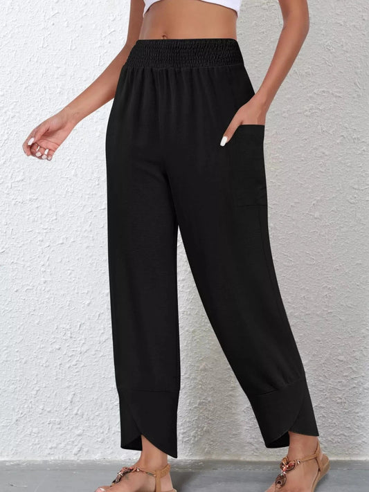Elastic Waist Pants - Trendsi