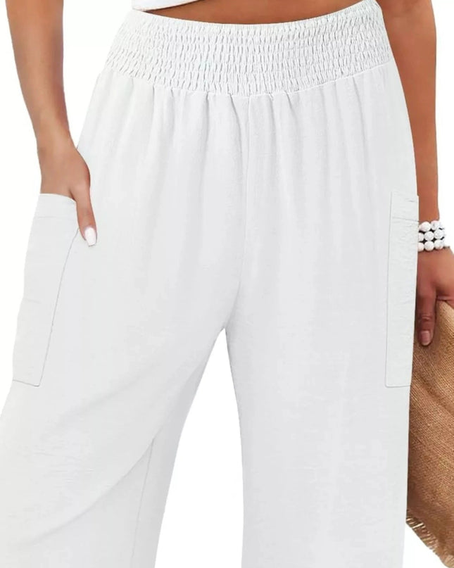 Elastic Waist Pants - Trendsi