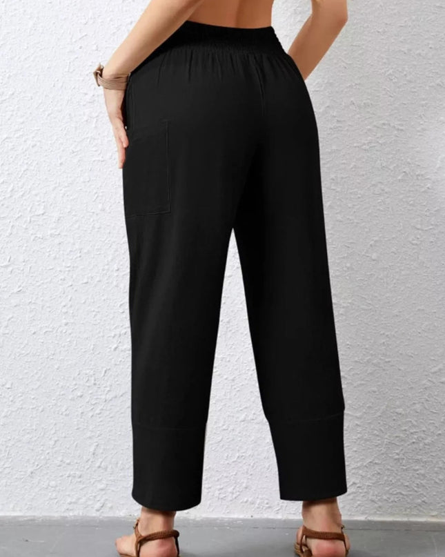 Elastic Waist Pants - Trendsi