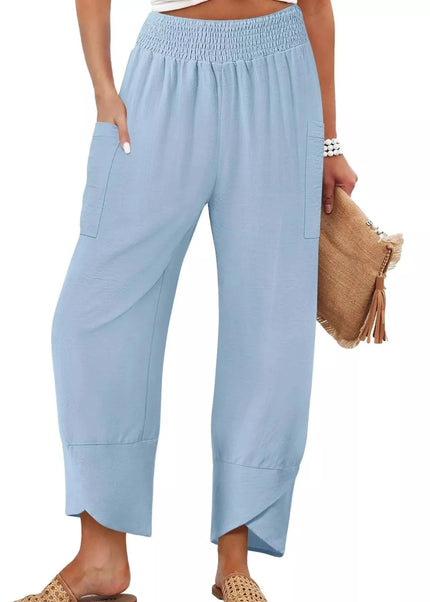 Elastic Waist Pants - Trendsi
