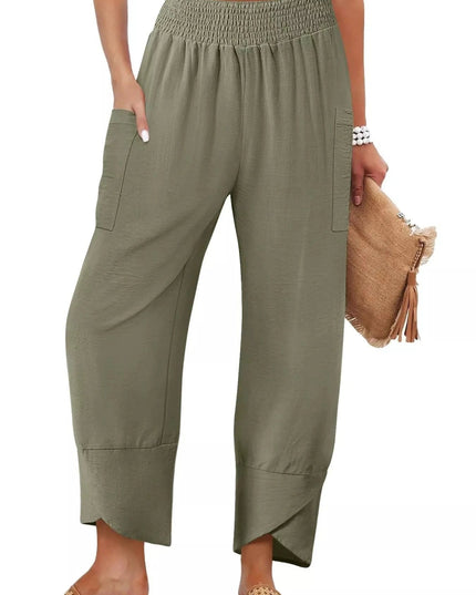 Elastic Waist Pants - Trendsi