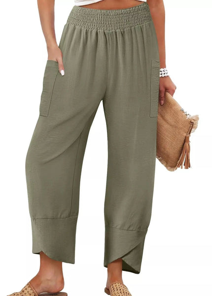 Elastic Waist Pants - Trendsi