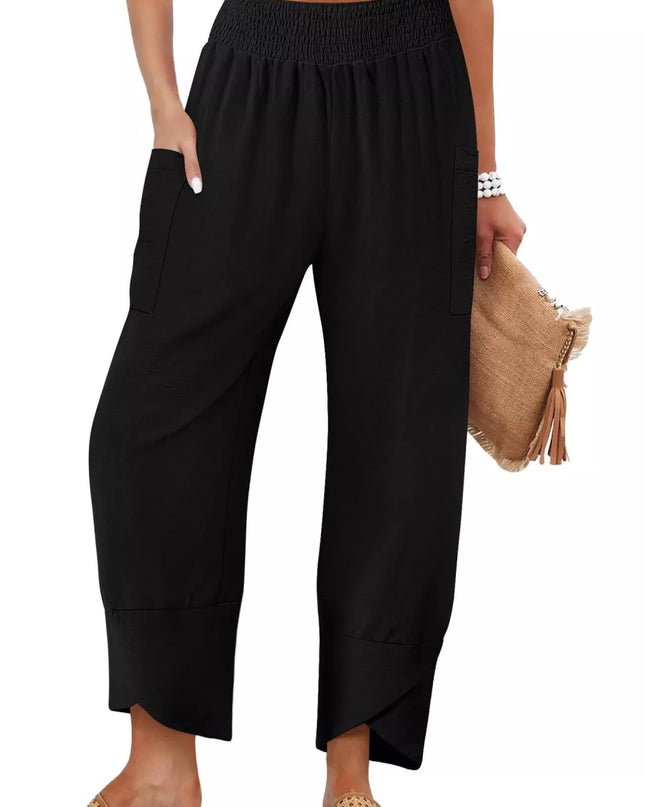 Elastic Waist Pants - Trendsi