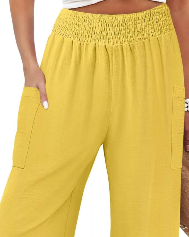 Elastic Waist Pants - Trendsi