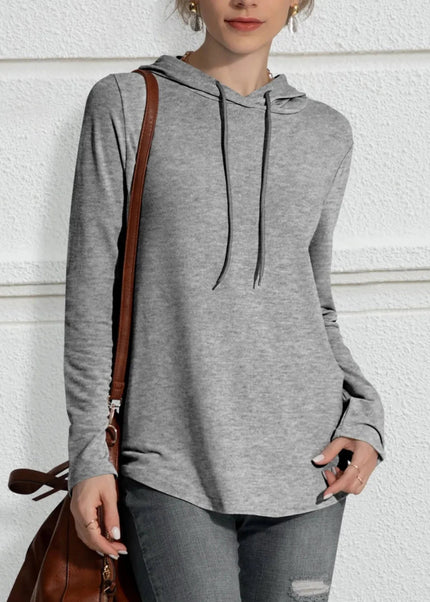 FAM - FAM Drawstring Long Sleeve Hoodie - Trendsi
