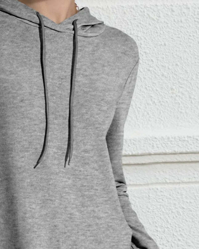 FAM - FAM Drawstring Long Sleeve Hoodie - Trendsi