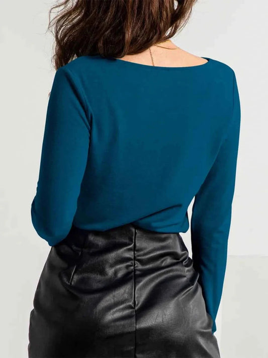 FAM - FAM Twisted Long Sleeve T-Shirt - Trendsi