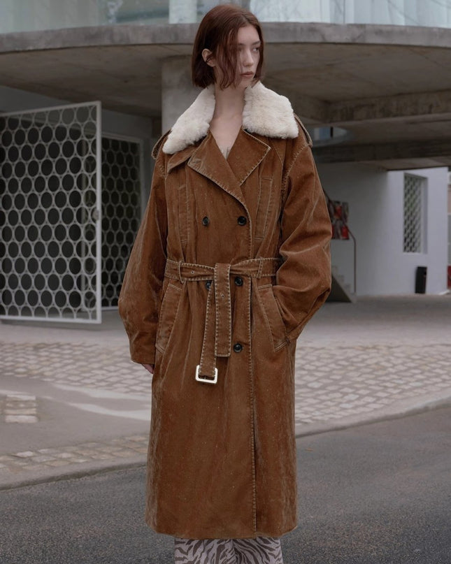 Fireladyfur Detachable Wool Lapel Goose Down Parka"Windbreaker and Winter" - Parka - Firelady Fur