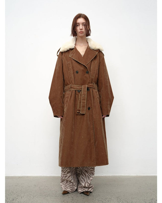 Fireladyfur Detachable Wool Lapel Goose Down Parka"Windbreaker and Winter" - Parka - Firelady Fur