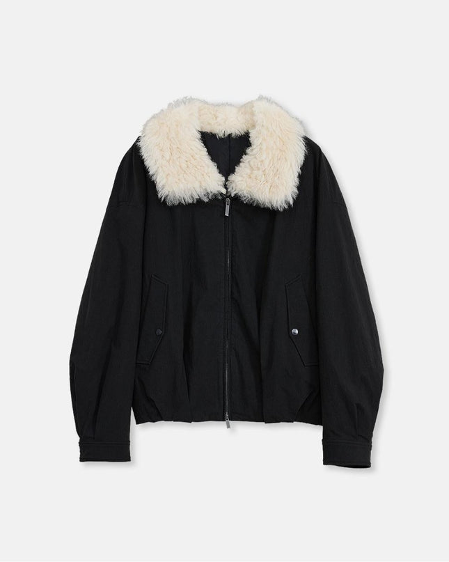 Fireladyfur Short Parka with Detachable Tuscan Fur Collar"Mariette" - parka - Firelady Fur