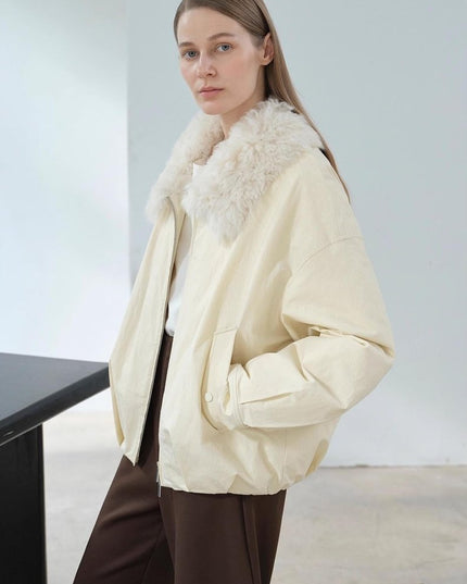 Fireladyfur Short Parka with Detachable Tuscan Fur Collar"Mariette" - parka - Firelady Fur