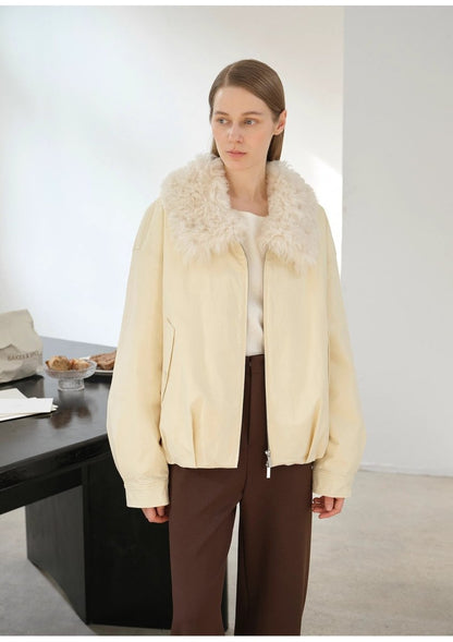 Fireladyfur Short Parka with Detachable Tuscan Fur Collar"Mariette" - parka - Firelady Fur