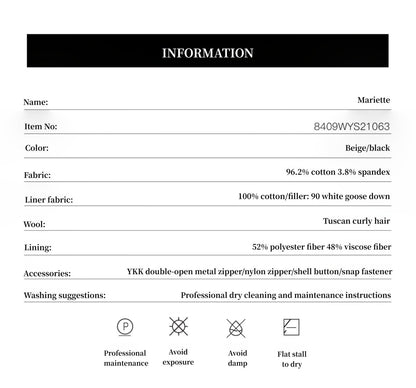 Fireladyfur Short Parka with Detachable Tuscan Fur Collar"Mariette" - parka - Firelady Fur