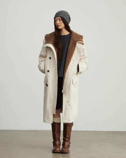 Fireladyfur Women’s Hooded Down Parka Cold Weather“Manchester City old story” - Parka - Firelady Fur