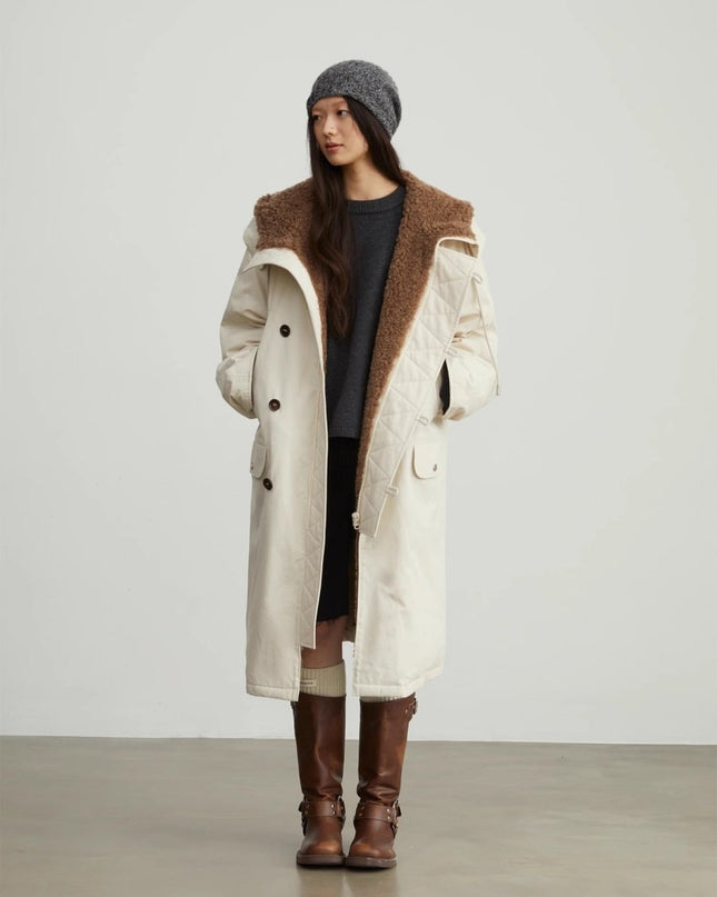 Fireladyfur Women’s Hooded Down Parka Cold Weather“Manchester City old story” - Parka - Firelady Fur