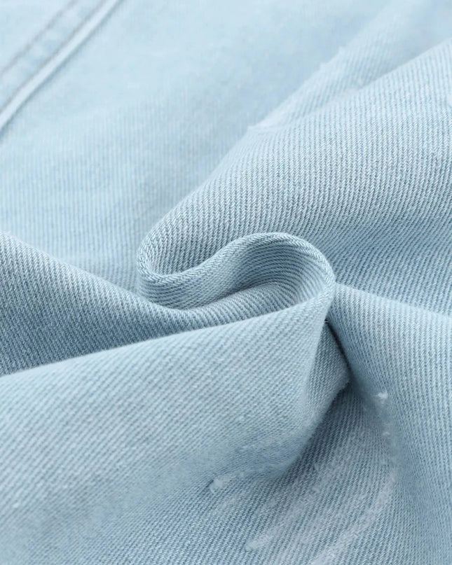 Flap Pocket Raw Hem Denim Jacket - Trendsi