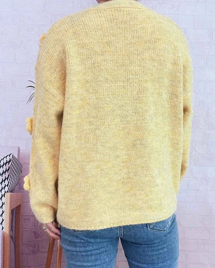 Flower Button - Up Cardigan - Trendsi