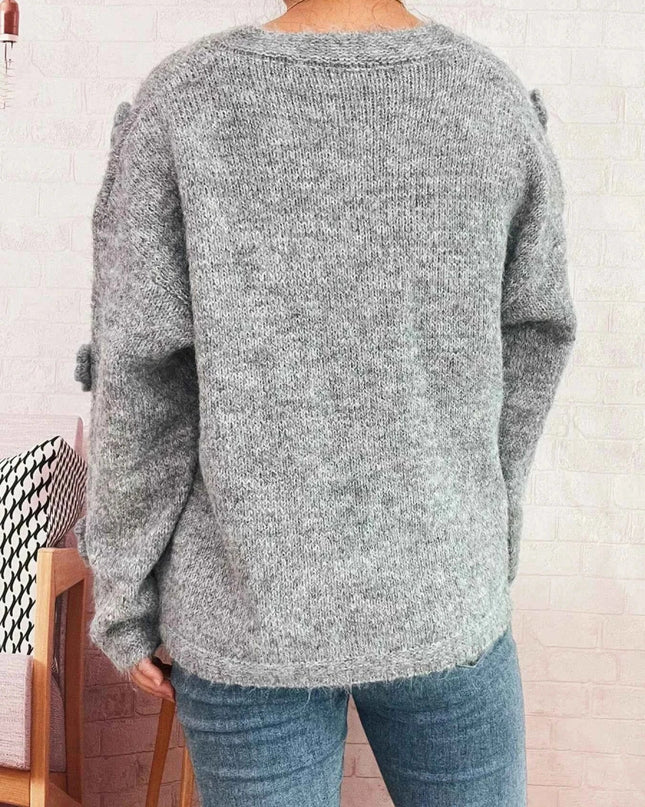 Flower Button - Up Cardigan - Trendsi