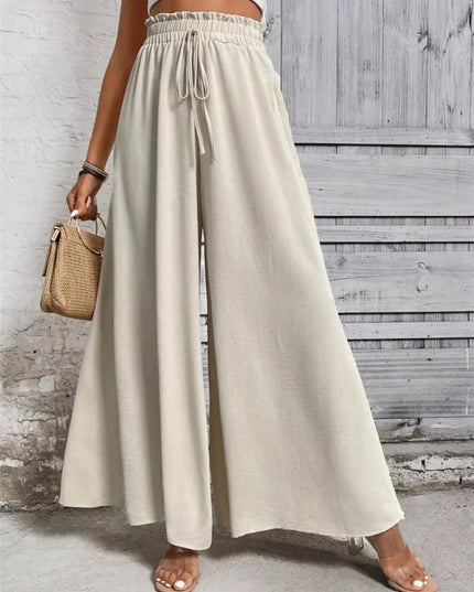 Frill Wide Leg Pants - Trendsi