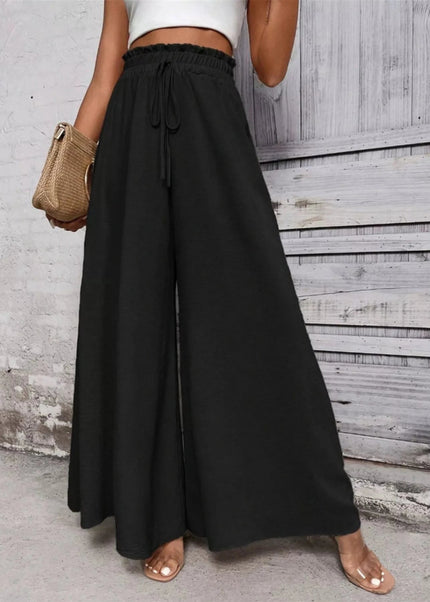 Frill Wide Leg Pants - Trendsi