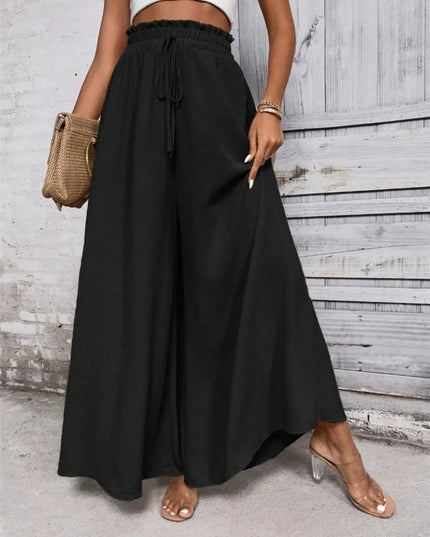 Frill Wide Leg Pants - Trendsi