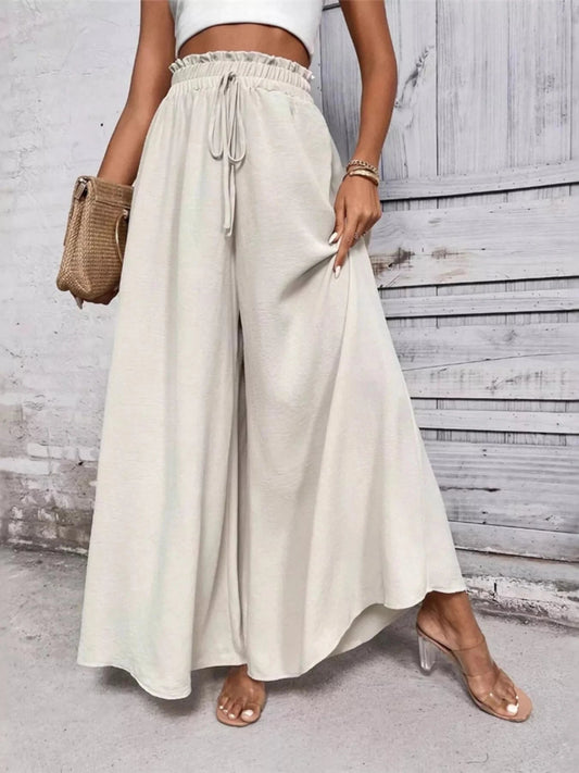 frill wide leg pants