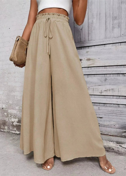 Frill Wide Leg Pants - Trendsi