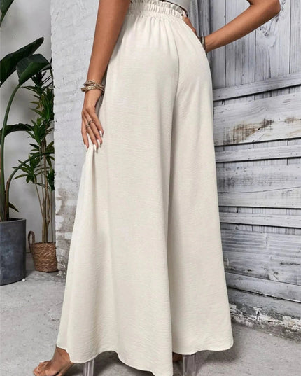 Frill Wide Leg Pants - Trendsi