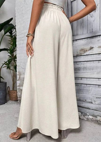 Frill Wide Leg Pants - Trendsi