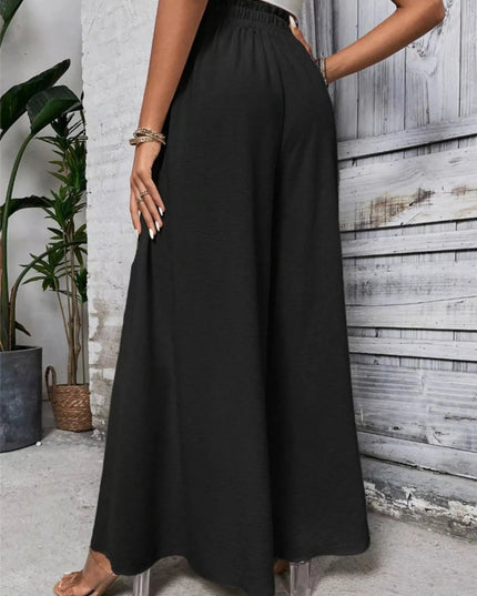 Frill Wide Leg Pants - Trendsi