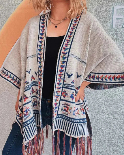 Fringe Open Front Cardigan - Trendsi
