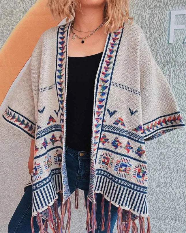 Fringe Open Front Cardigan - Trendsi