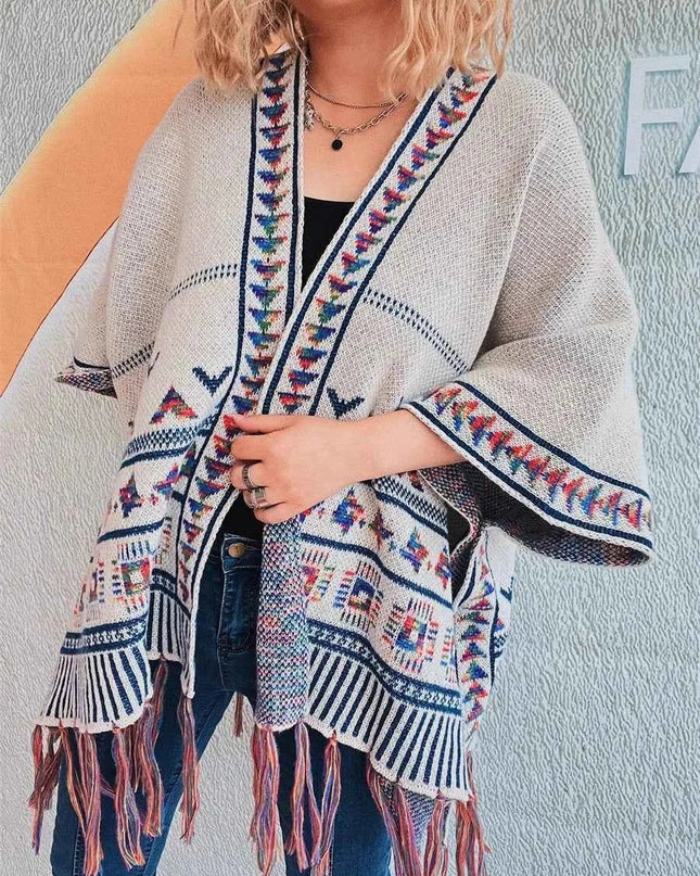 Fringe Open Front Cardigan - Trendsi