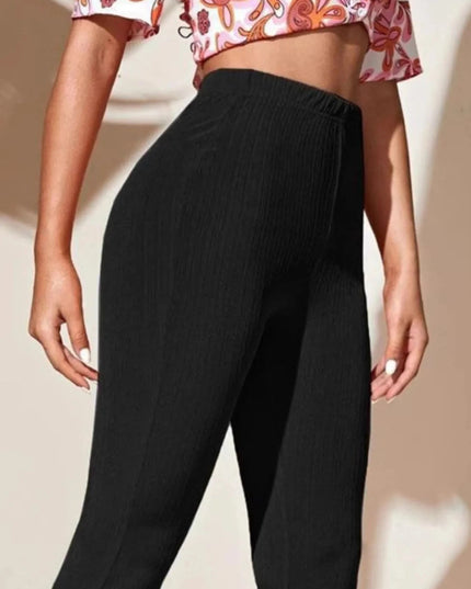 Full Size High - Waist Flare Active Pants Plus Size - Trendsi