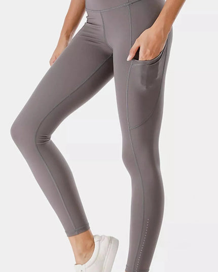 Full Size High - Waisted Active Leggings with Pockets Plus Size - Trendsi
