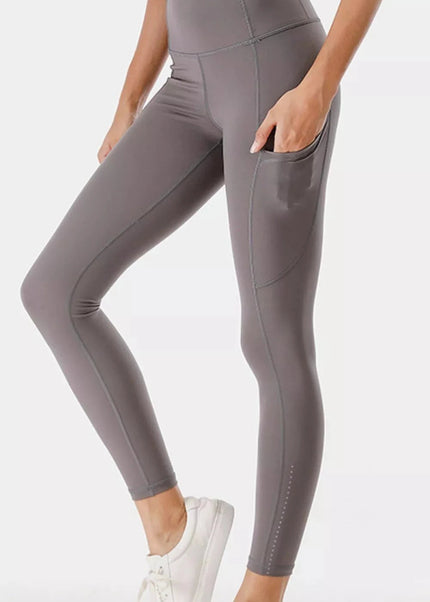 Full Size High - Waisted Active Leggings with Pockets Plus Size - Trendsi