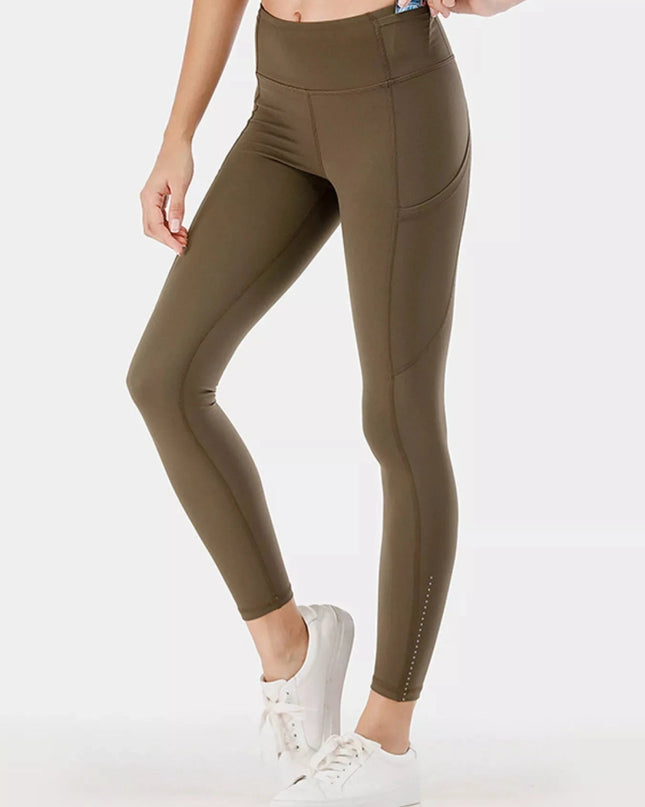 Full Size High - Waisted Active Leggings with Pockets Plus Size - Trendsi