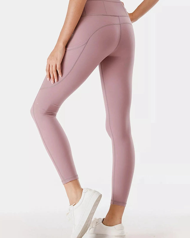 Full Size High - Waisted Active Leggings with Pockets Plus Size - Trendsi