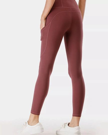 Full Size High - Waisted Active Leggings with Pockets Plus Size - Trendsi