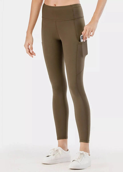 Full Size High - Waisted Active Leggings with Pockets Plus Size - Trendsi