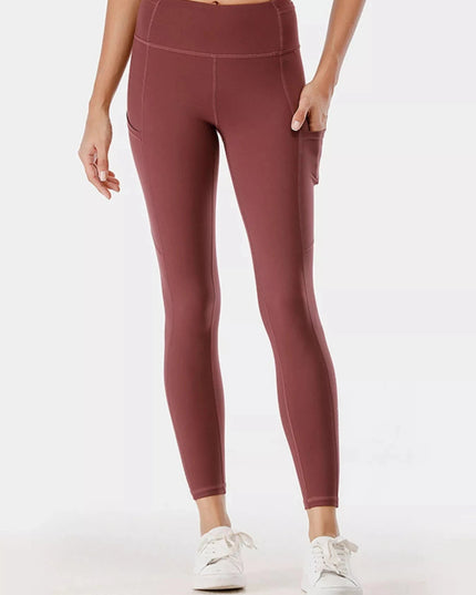 Full Size High - Waisted Active Leggings with Pockets Plus Size - Trendsi