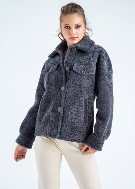 Gray Natural Sheepskin Shearling Jacket - Fur Jackets - Buy Me Fur Ltd
